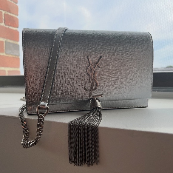 Saint Laurent Silver Leather Kate Clutch - Picture 4 of 4